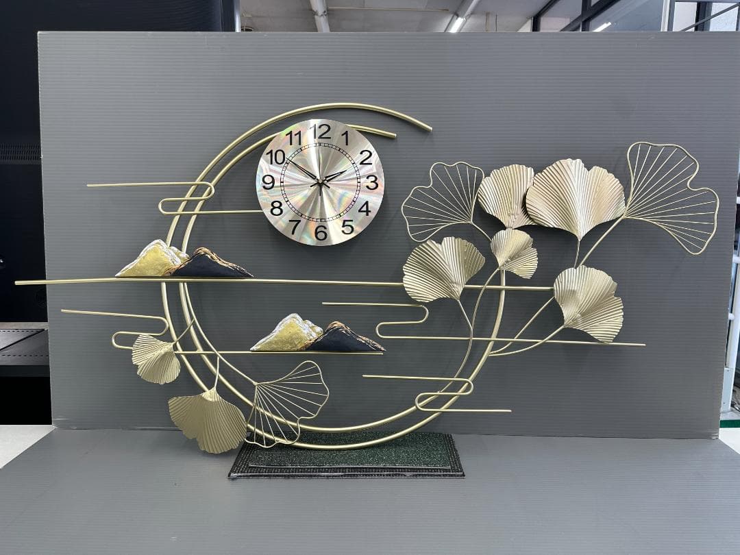 ウォールクロック　壁掛け時計　真鍮　ゴールド