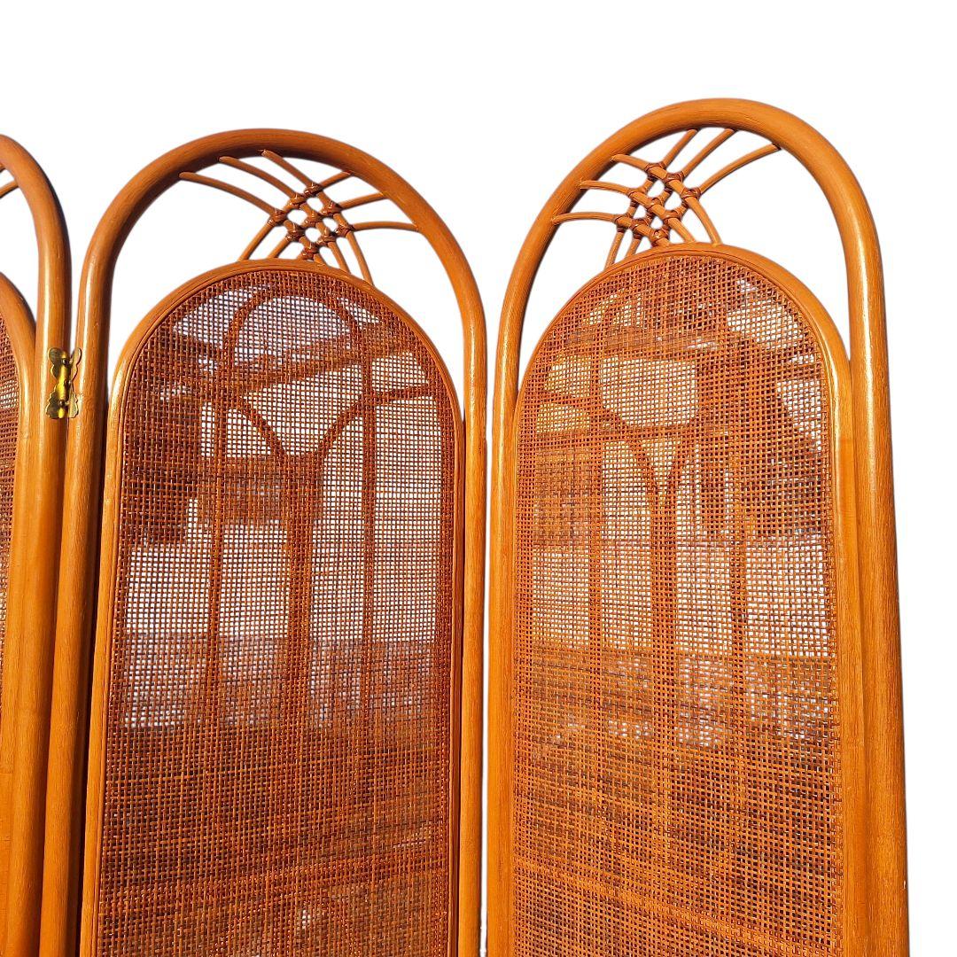 KOIZUMI ラタン衝立 4連 高さ150cm 廃盤 希少 小泉産業製