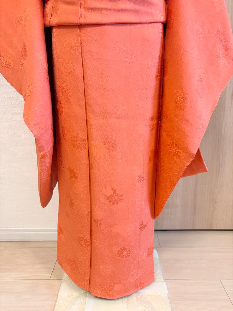 七五三 7歳 祝い着 フルセット 正絹 無地 地紋 レトロ M2505271