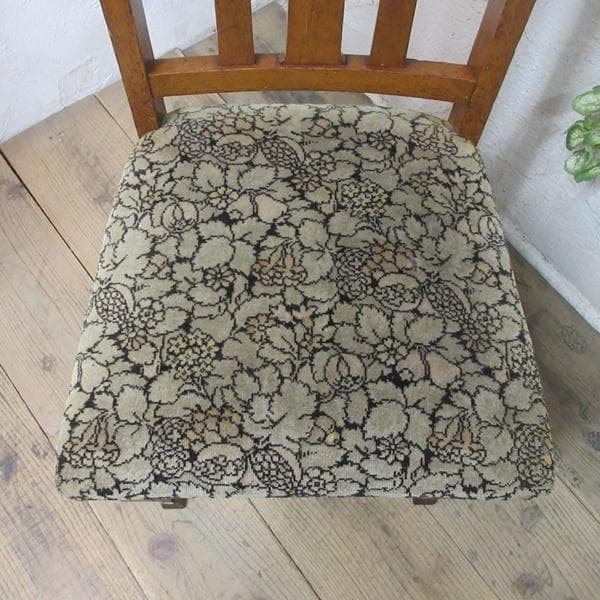 イギリス アンティーク 家具 ダイニングチェア 張りぐるみ椅子 英国 4107d