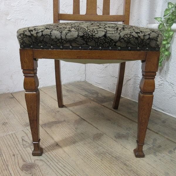 イギリス アンティーク 家具 ダイニングチェア 張りぐるみ椅子 英国 4107d