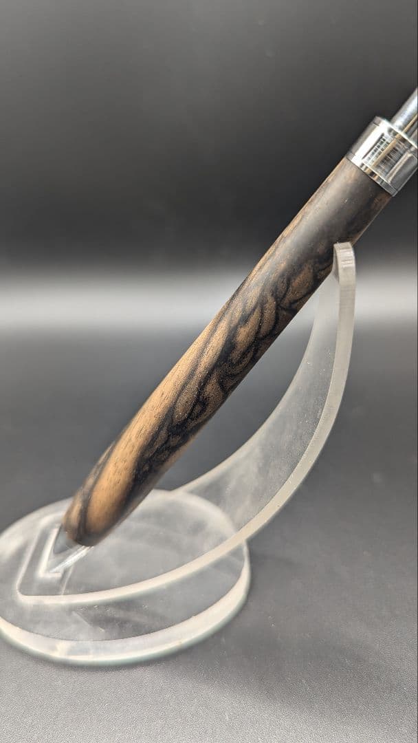 364ペン工房翌檜　極上　黒柿孔雀杢　木軸シャーペン　ボールペン