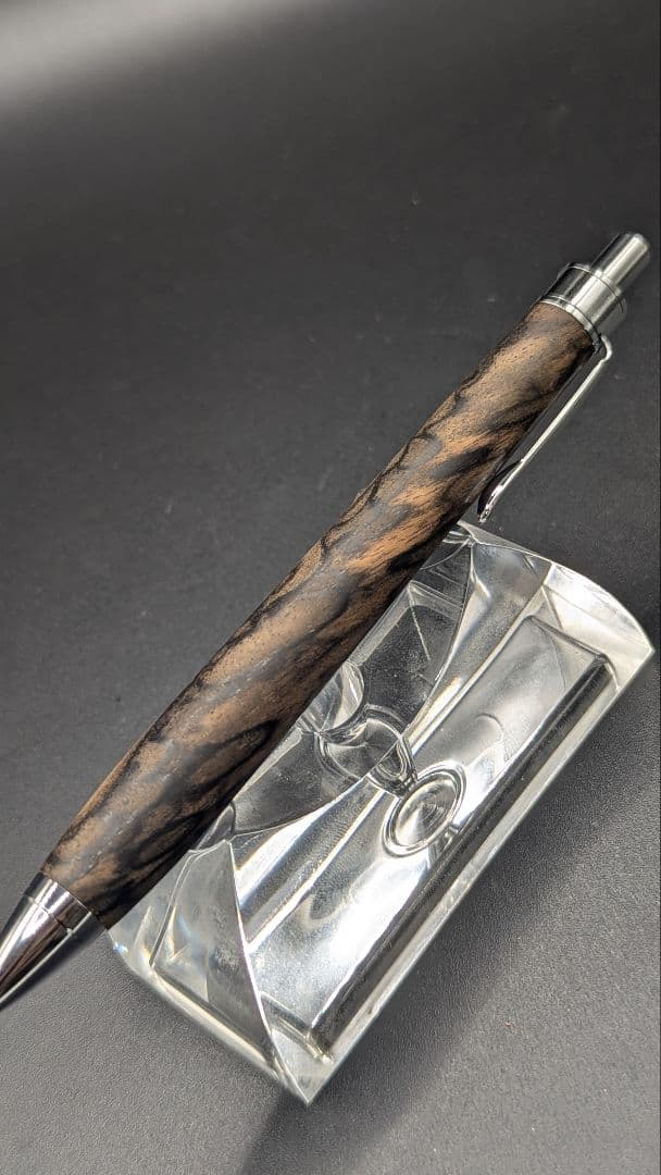 364ペン工房翌檜　極上　黒柿孔雀杢　木軸シャーペン　ボールペン
