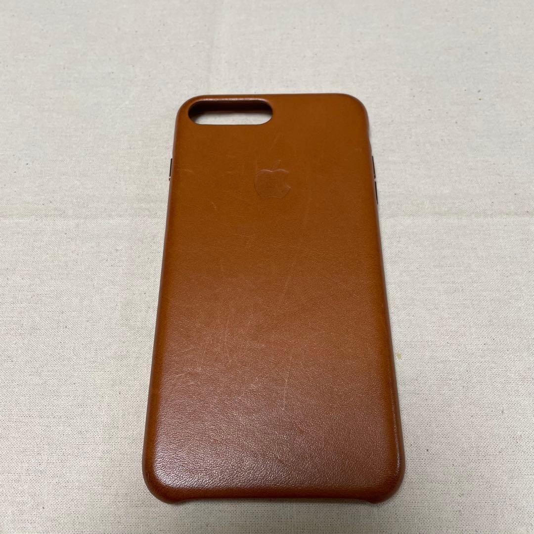 iPhone8plus 純正 apple レザーケース サドルブラウン