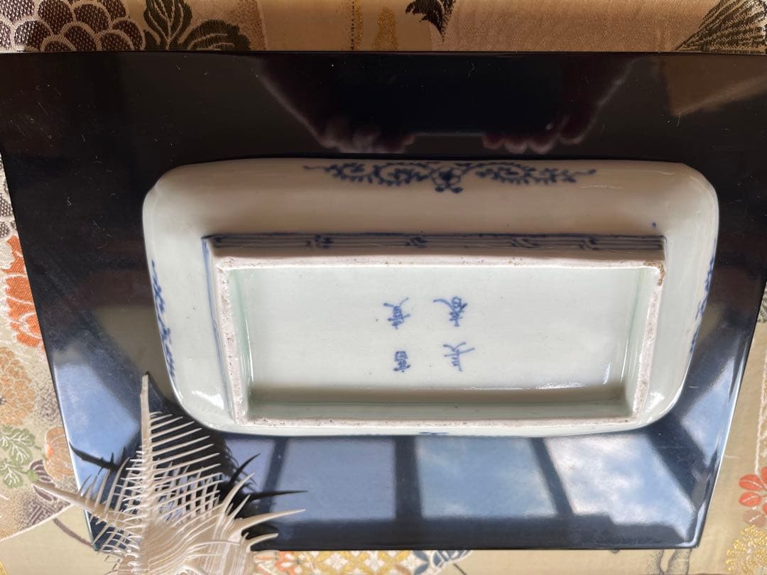 古伊万里　長皿　角皿　蛸から草