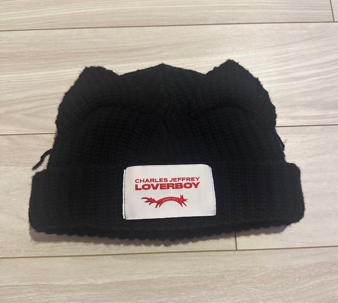 CHARLES JEFFREY LOVERBOY猫耳ニット帽ブラック
