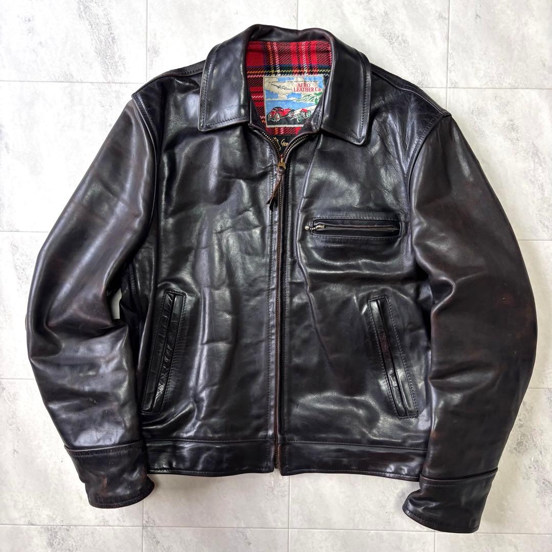 【超希少】エアロレザー ハイウェイマン レザージャケット ホースハイド 茶芯