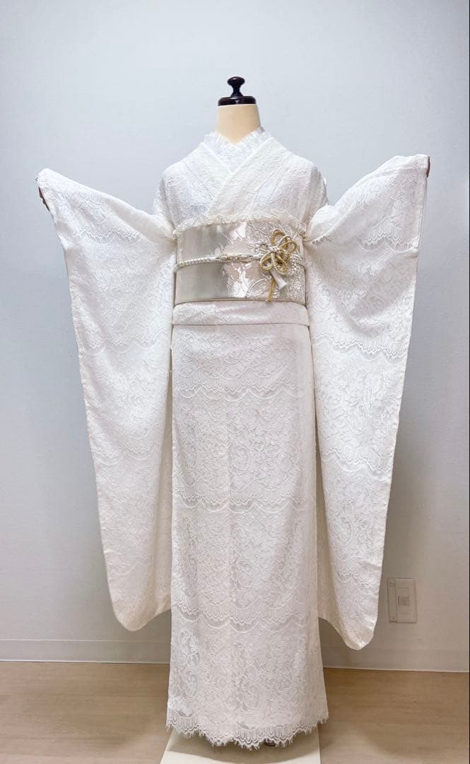 新品　振袖フルセット　振袖 成人式　ホワイト　振袖5点セット