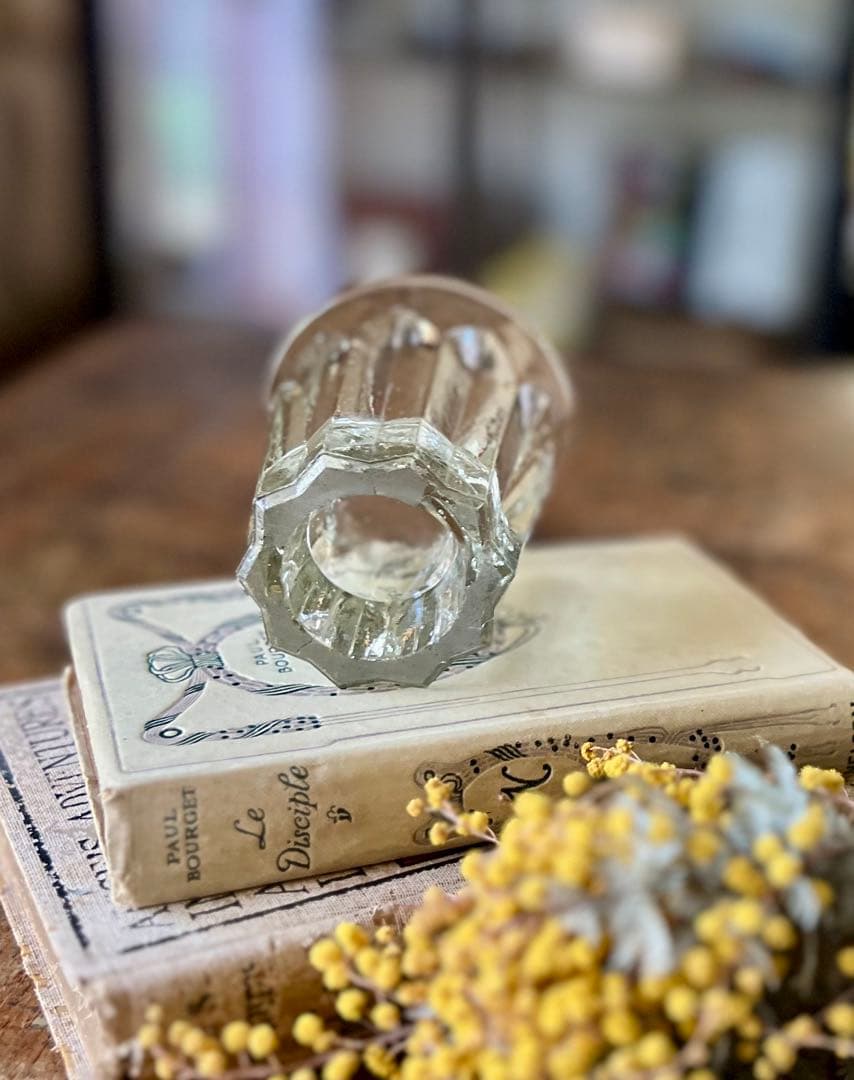 アンティーク　剣先コップ　ウランガラス　和ガラス　古道具　大正ロマン