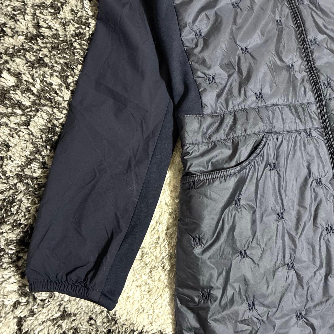 マンシングウェア　フード付きダウンワンピース　ネイビー　フード取り外し　L