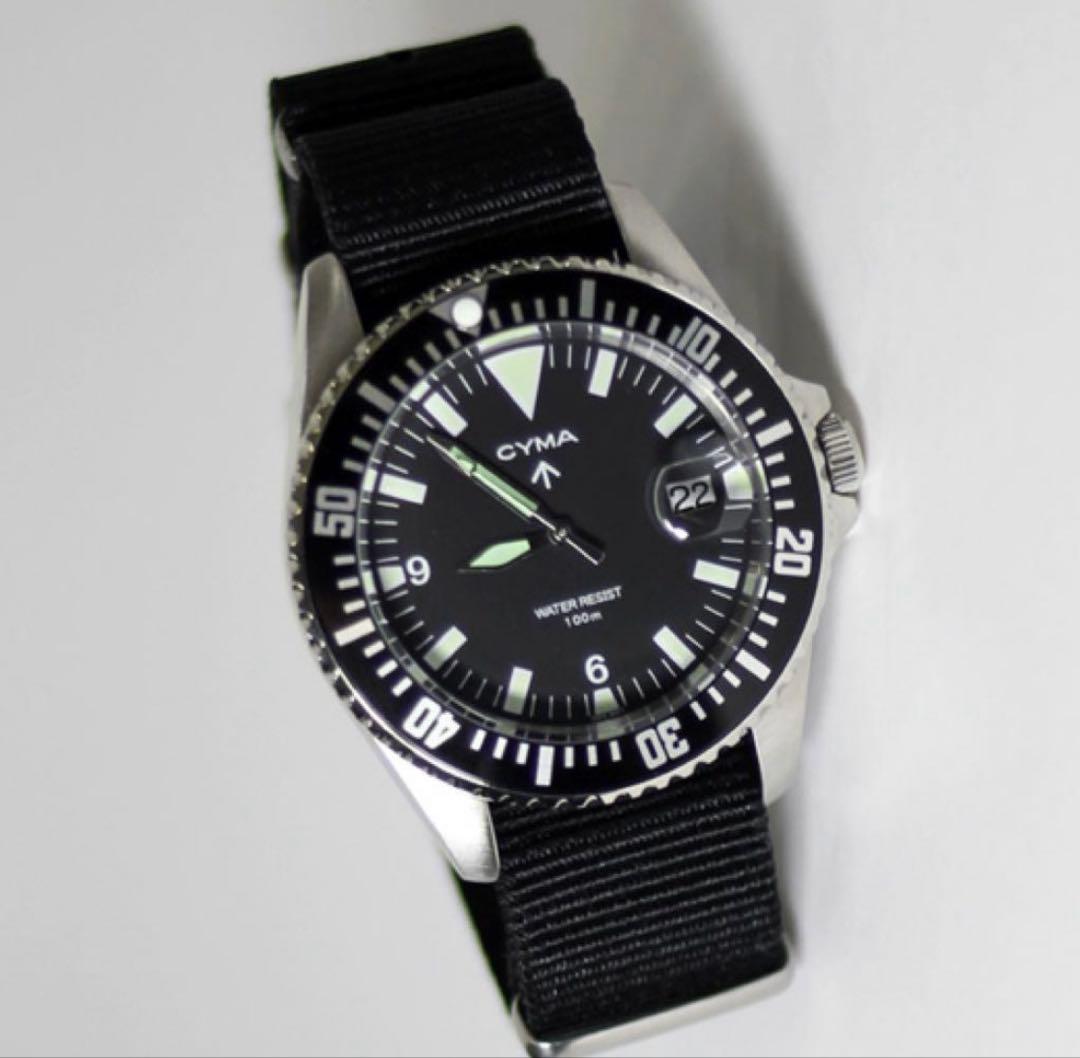 最終値下げ❗️CYMA シーマ ダイバーズ ミリタリーウォッチ 純正ベルト付き