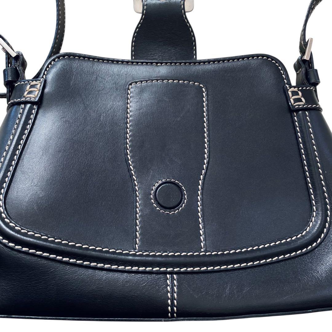 TOD'S トッズ【美品】ベルトバックル レザーショルダーバッグ ビンテージ
