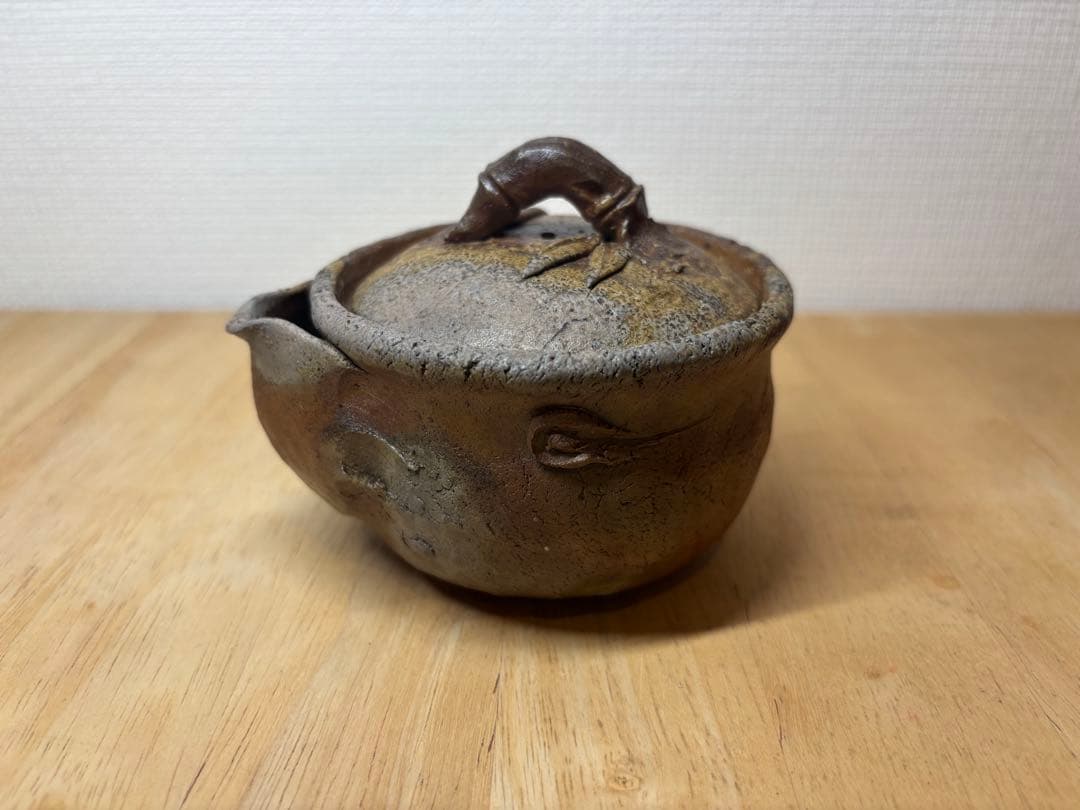 ㊶備前焼 宝瓶 登り窯 竹 たけ タケ 手びねり 急須