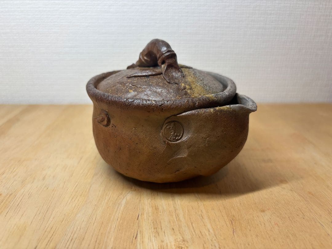 ㊶備前焼 宝瓶 登り窯 竹 たけ タケ 手びねり 急須