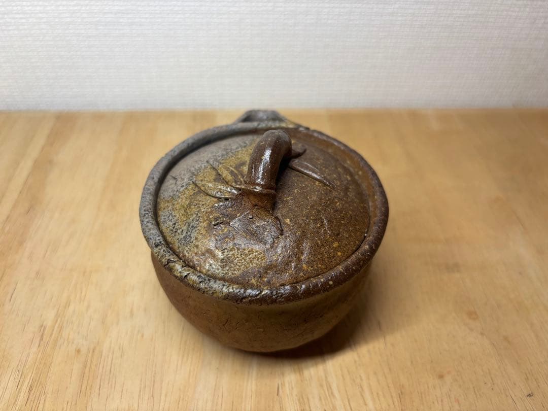 ㊶備前焼 宝瓶 登り窯 竹 たけ タケ 手びねり 急須