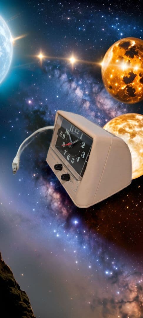 ナショナルNational 電気時計 スペースエイジ昭和レトロ赤針未使用丸み