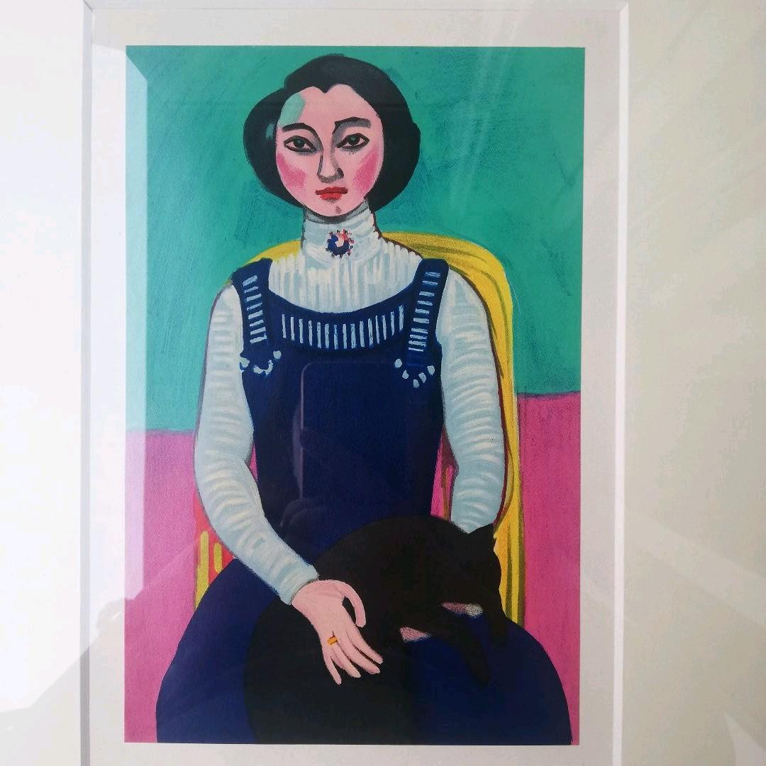 アンリ マチス★ エスタンプ リトグラフ 『マルグリットと猫』