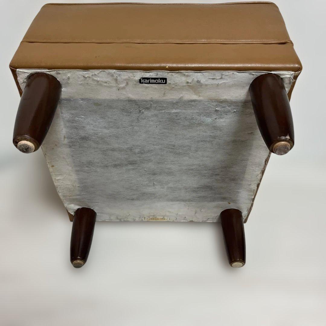 karimokuカリモク　ビンテージスツール (オットマン、ソファ)訳あり　合皮