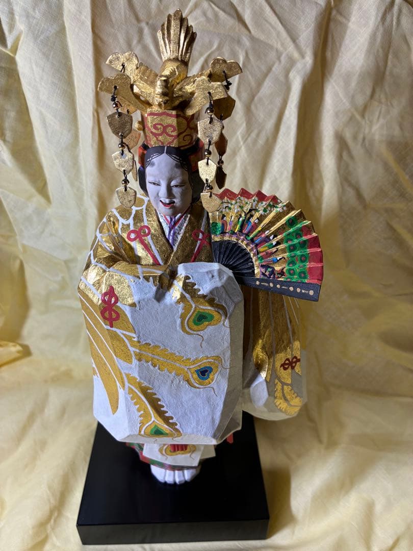 一刀彫　羽衣　為田哲園作