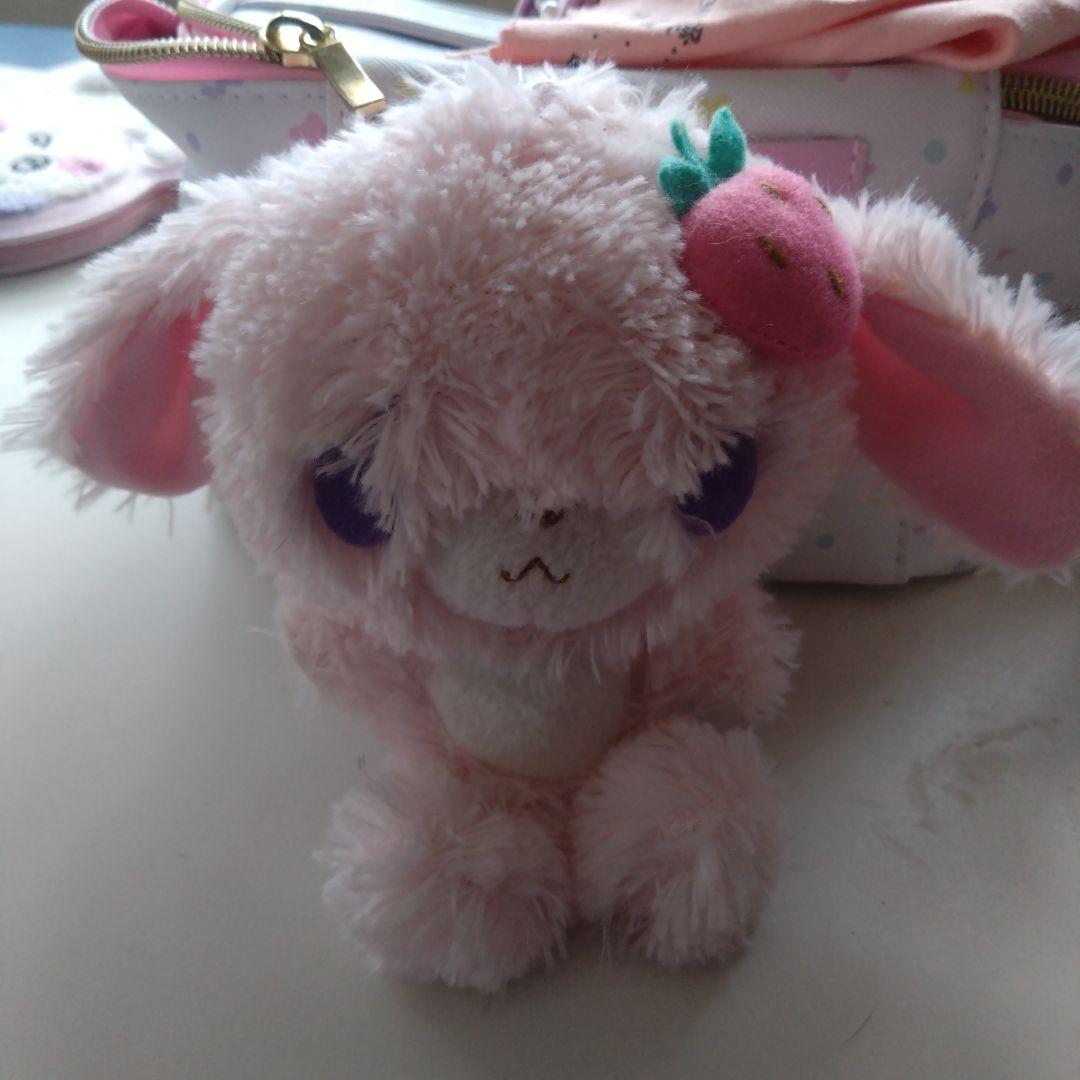 シュガーバニーズうなずきぬいぐるみ ごきげんストロベリーうさ