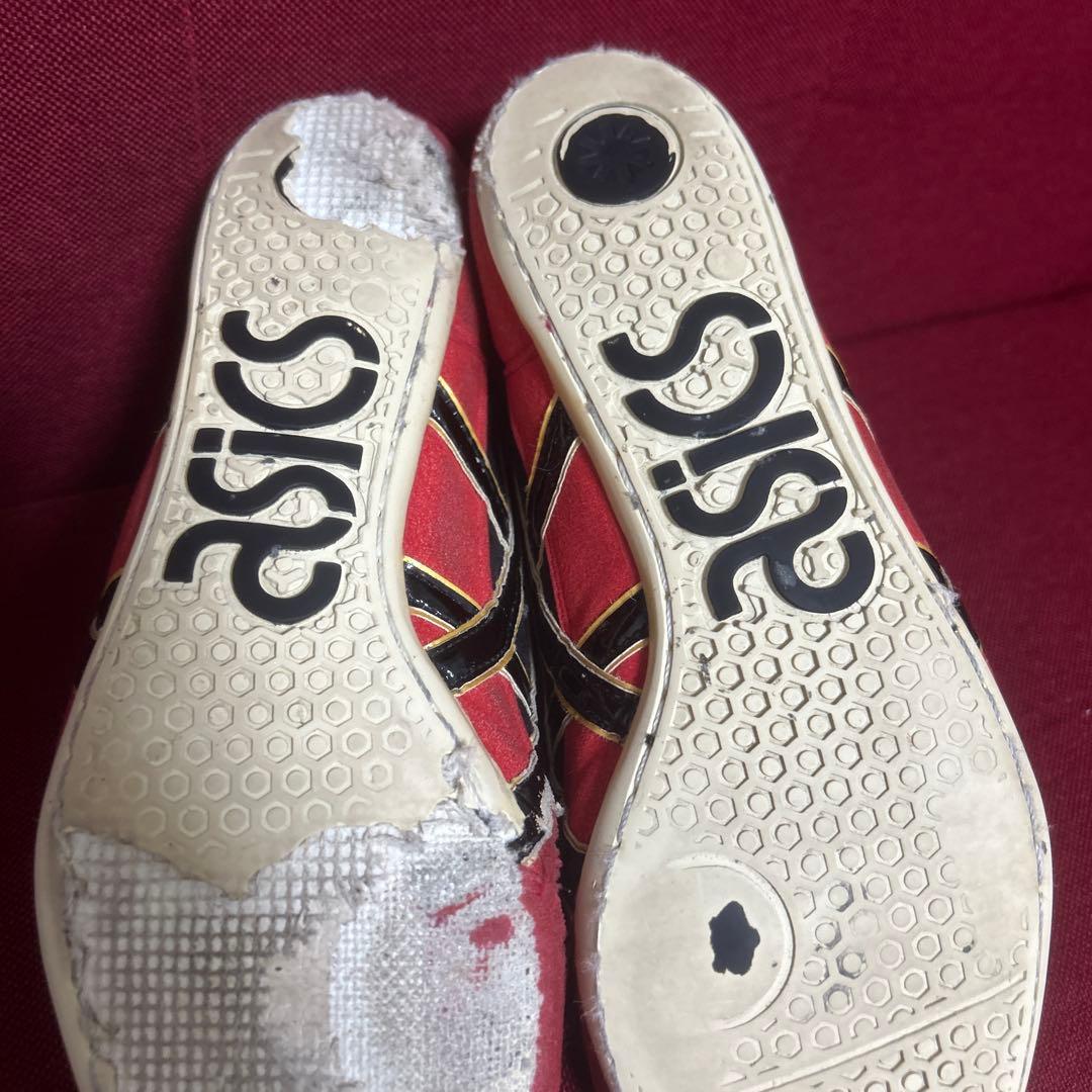 ASICS レスリングシューズ レッド/ブラック ハイカット