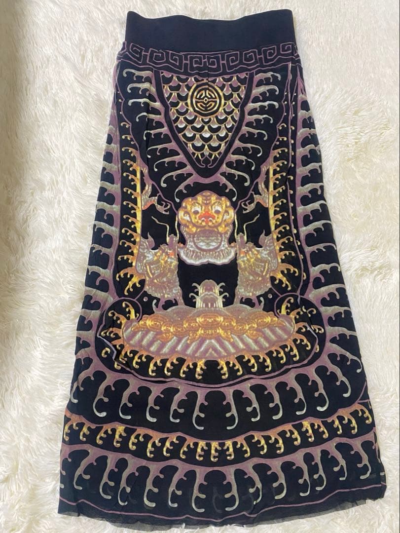 【ヴィヴィアンタム】希少　曼荼羅　ドラゴン　パワーネット　ロングスカート　総柄