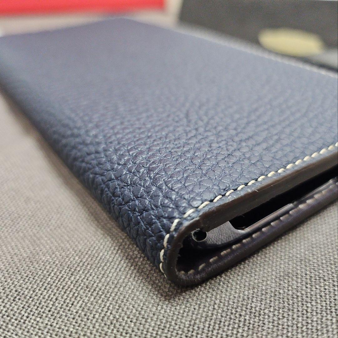 美品 BONAVENTURAボナベンチュラ iPhone用手帳型ケース ネイビー