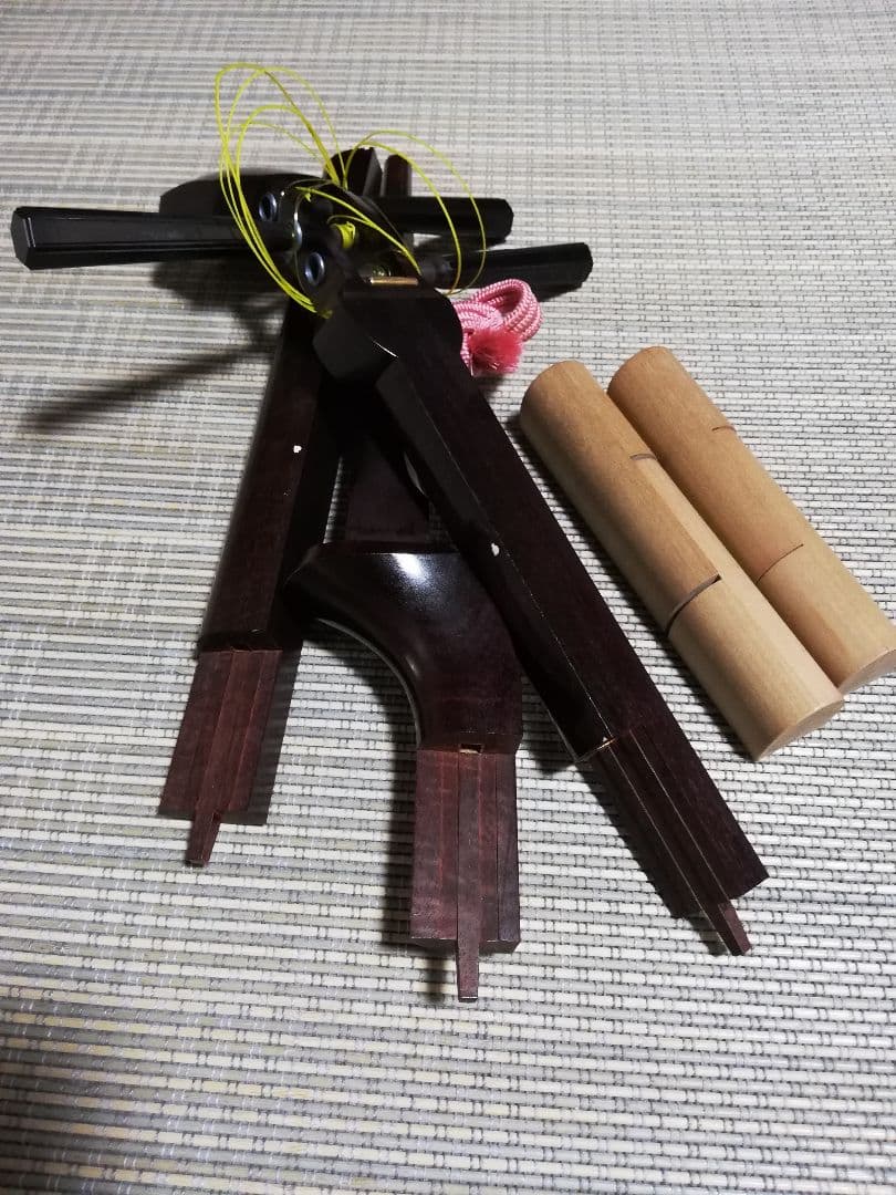 三味線本体 白黒 約90㌢短棹サイズ 付属品あり