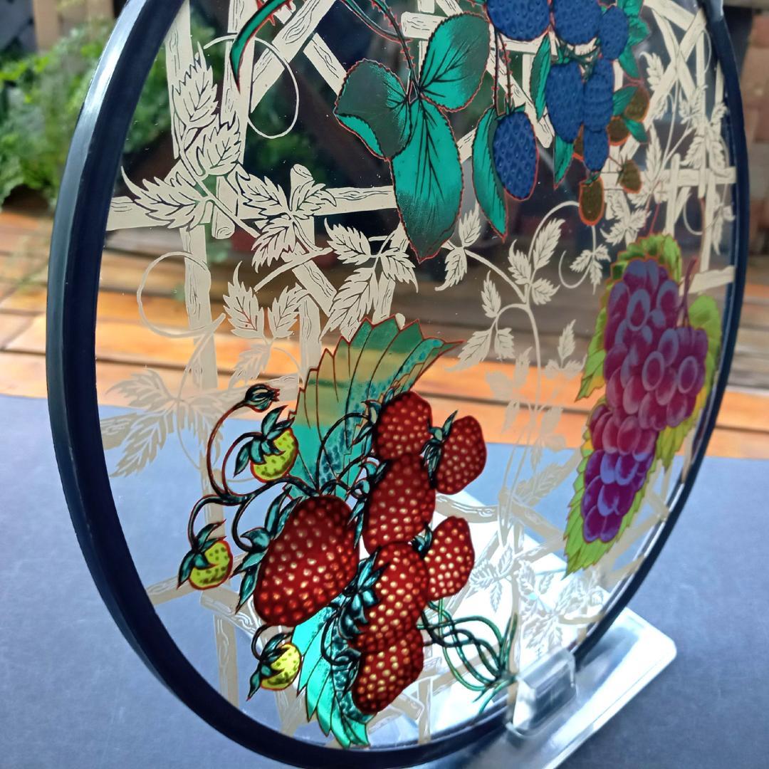 大判アメリカ ステンドグラス Berries＆Grapes グラスマスターズ社c