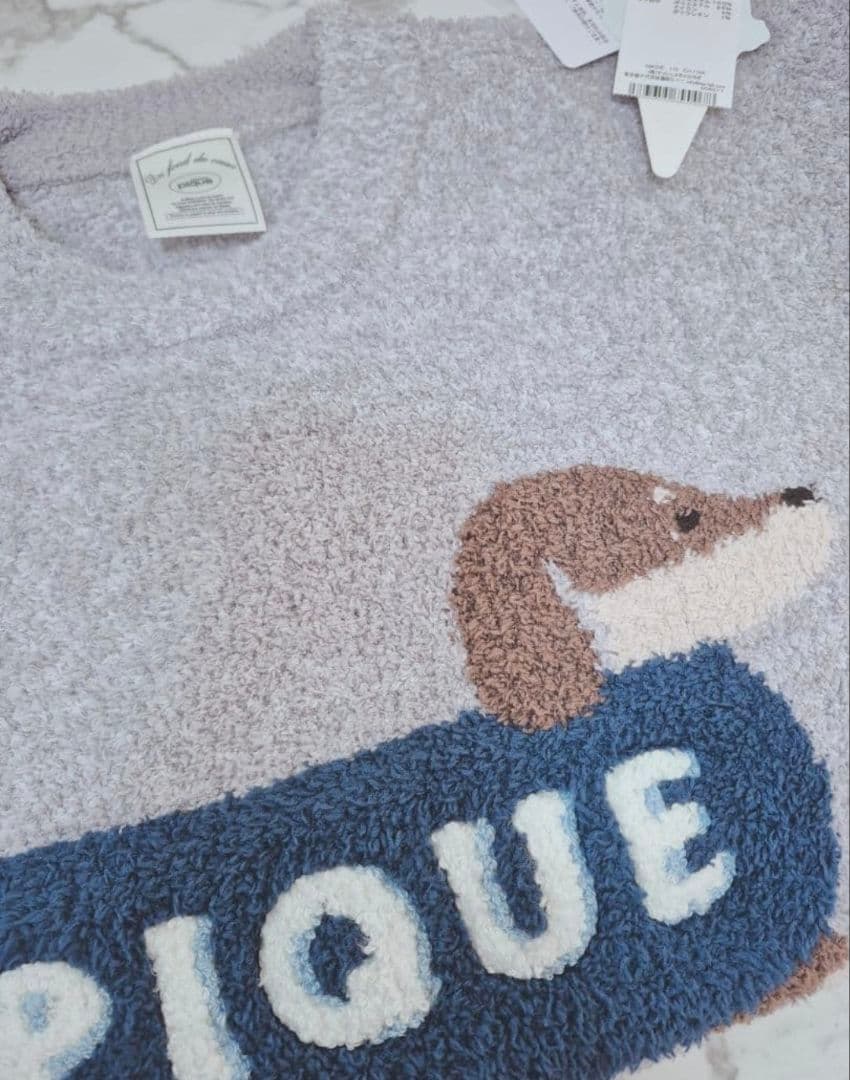 【新品タグ付き】ジェラートピケ ダックスフンド柄プルオーバー