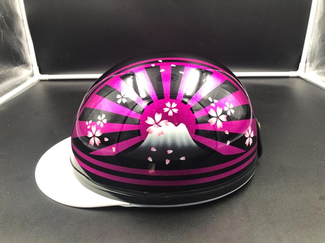 コルク半　カスタム　富士日章　三つボタン　ブラックピンク　ラメ　桜　高級クリヤ