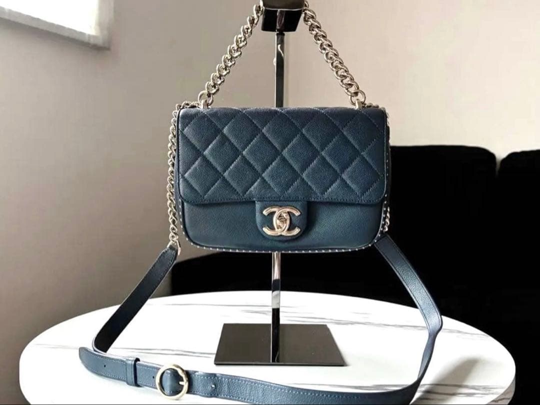 1/17までお値下げ⭐︎美品⭐︎シャネル キャビアスキン チェーンショルダー