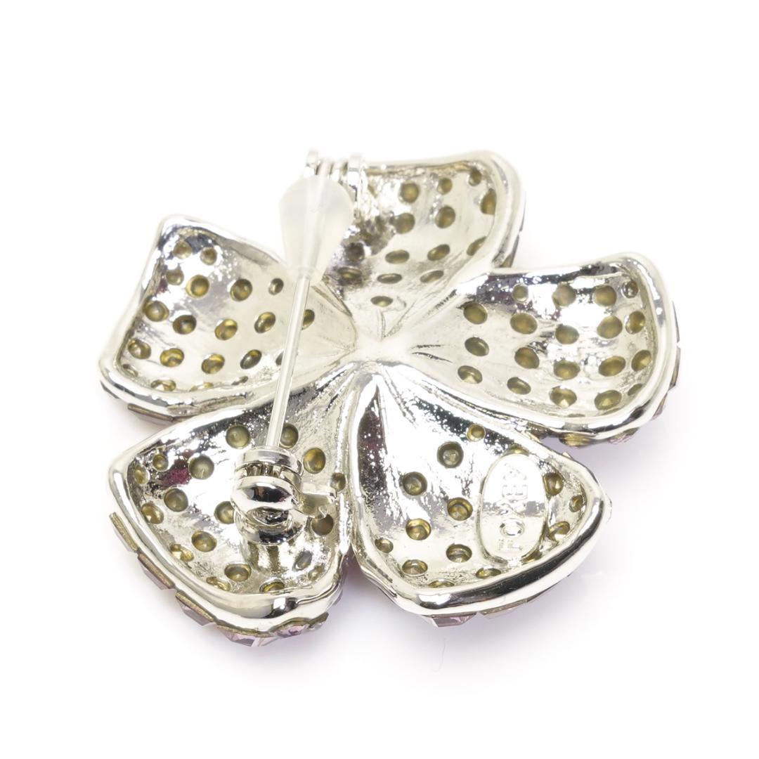 美品 フォクシー フラワー ブローチ パープル 紫 ピンク FOXEY