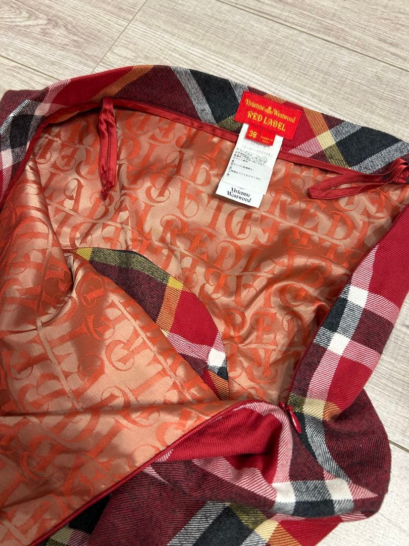 ヴィヴィアンウエストウッド レッドレーベル 変形スカート オーブボタン　チェック