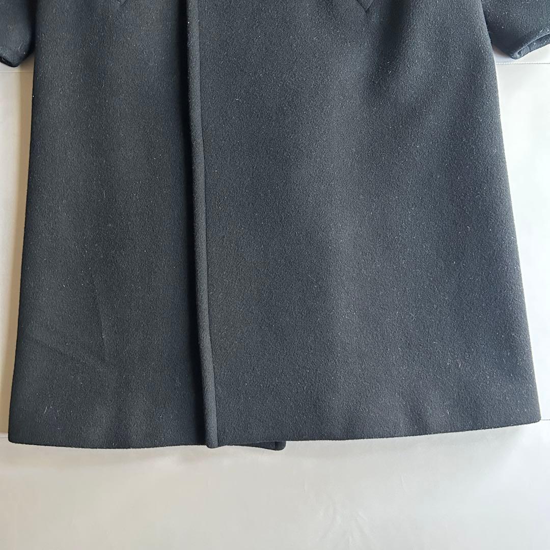 HYKE メルトンウール 比翼チェスターコート ブラック サイズ1