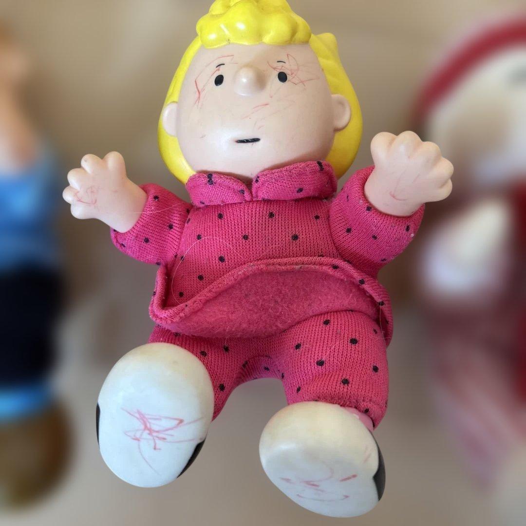スヌーピー布服＋ソフビセット90年代ヴィンテージPEANUTS製