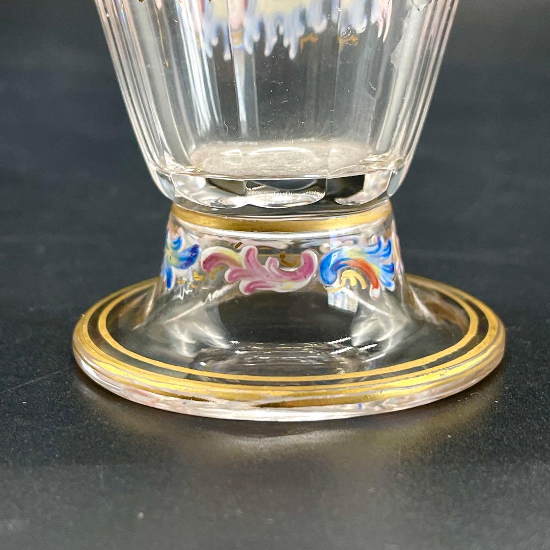 Lobmeyr ロブマイヤー 金彩エナメル 花柄 貴婦人 花瓶 ペアセット