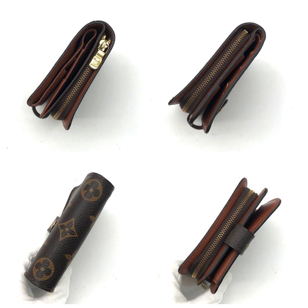 ルイヴィトン コンパクトジップ モノグラム 二つ折り財布 ブラウン レディース