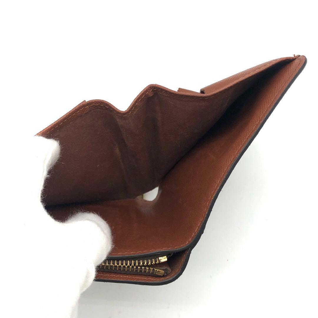 ルイヴィトン コンパクトジップ モノグラム 二つ折り財布 ブラウン レディース