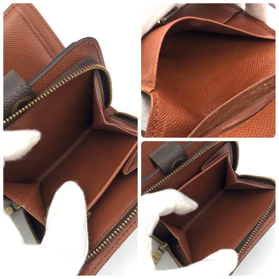 ルイヴィトン コンパクトジップ モノグラム 二つ折り財布 ブラウン レディース