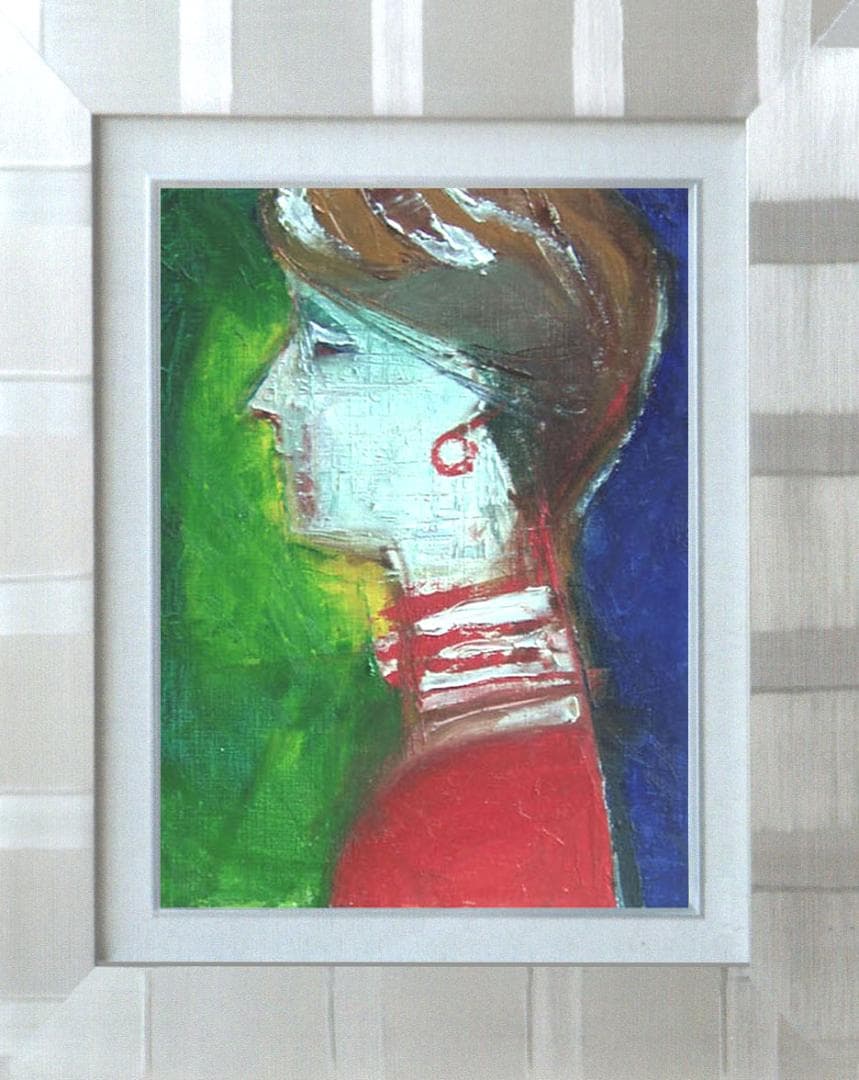 油絵 菅家令子 絵 絵画 インテリア 額付(黒) F4-070502 人物 女性