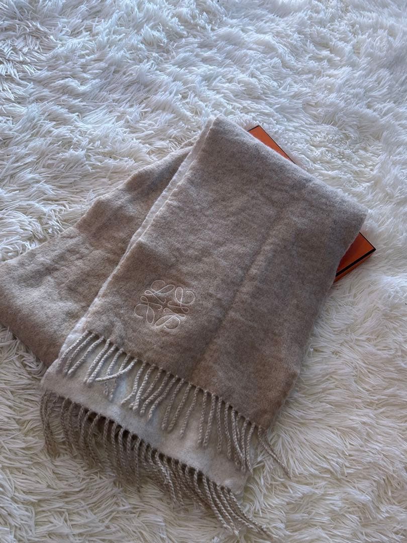 LOEWE ロエベ マフラー カシミヤ混 ベージュ