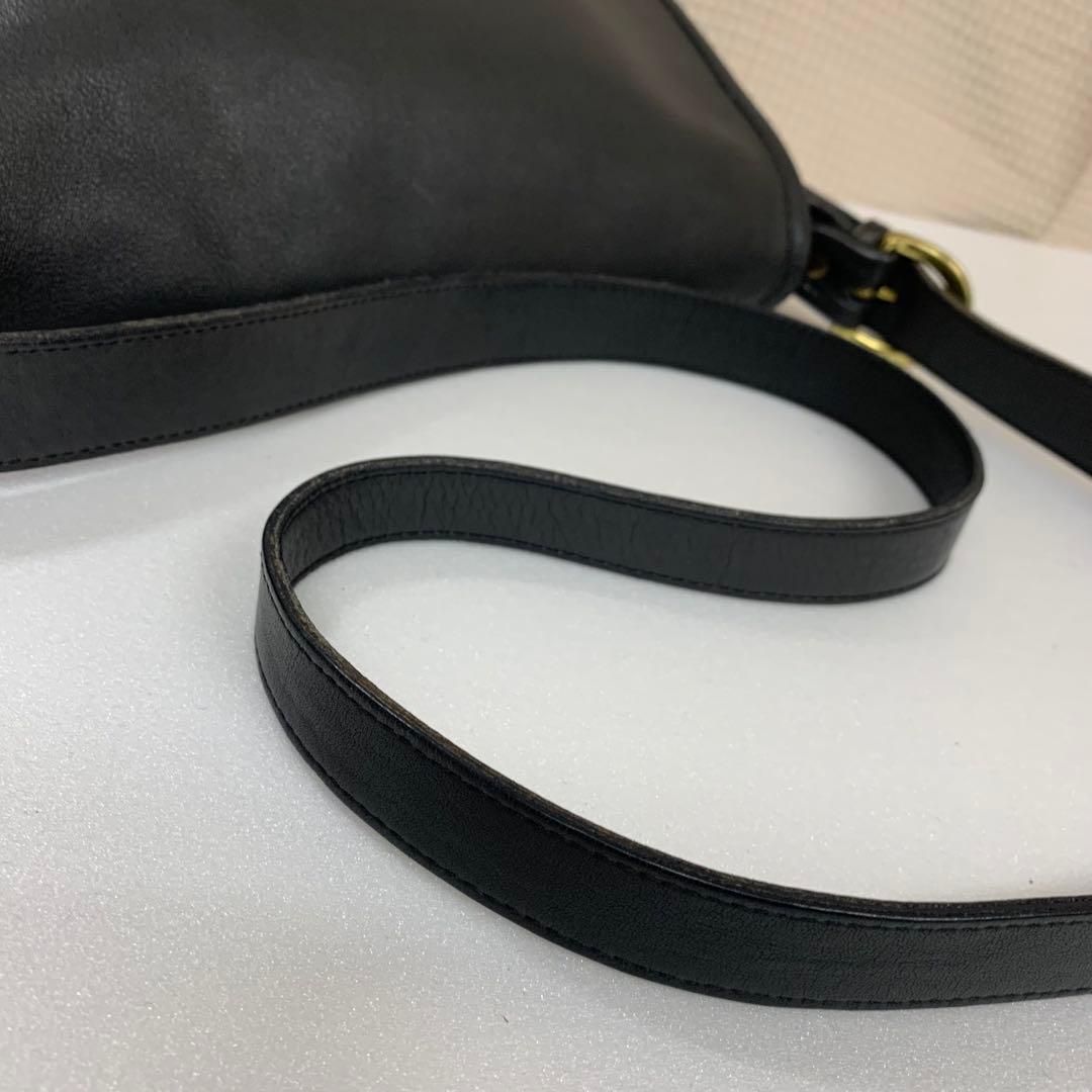 オールドコーチ ショルダーバッグ 4150 本革 ネイビー 金具 チャーム