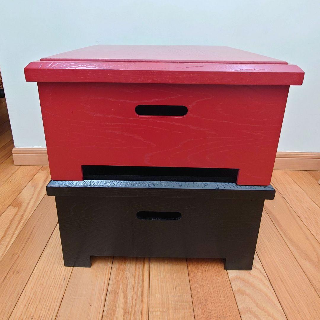 箱膳　大　木箱　2台セット