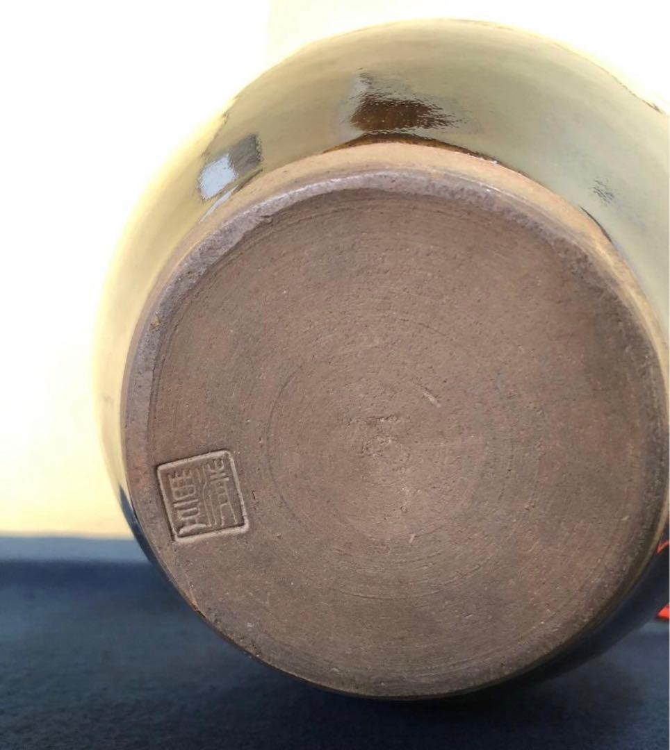 《R》茶道具 四つ耳 飾壷 飾り紐 網紐 口覆 在銘 共箱　251125え6