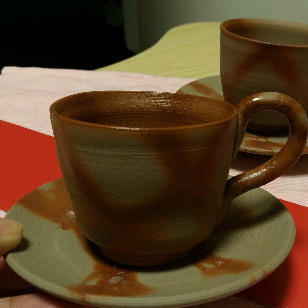 備前焼　カップ&ソーサー2客