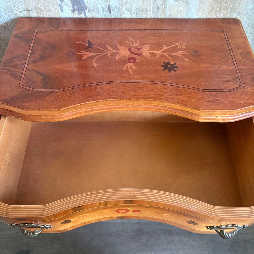 イタリア　MOR-RENS社　象嵌チェスト　4段　ミドルチェスト　マホガニー　②