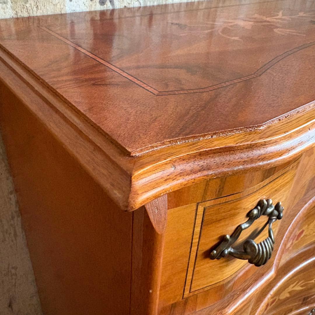 イタリア　MOR-RENS社　象嵌チェスト　4段　ミドルチェスト　マホガニー　②