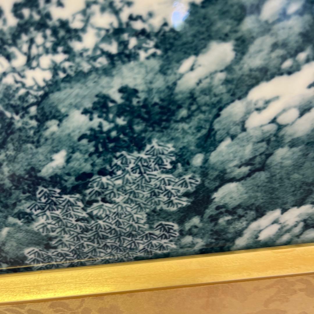 【秀水図】大型陶板額　宝寿窯　陶板額　有田焼　昭和　レトロ