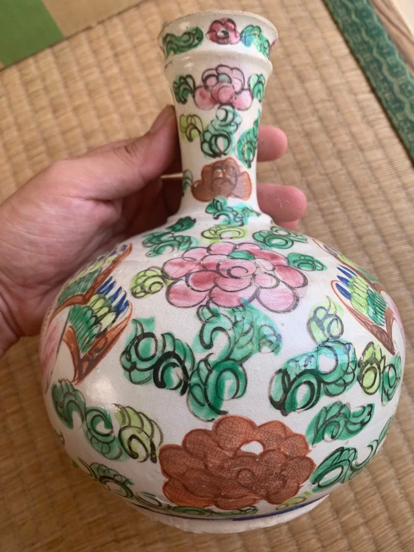 中国清時代五彩花瓶